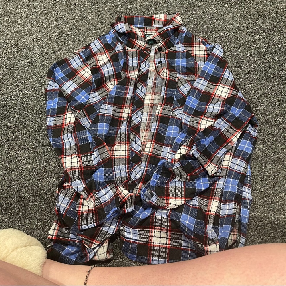 Plaid flannel button down